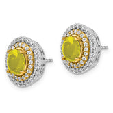 14K Two-Tone Lab Grown VS/SI+ G+ Dia & Created Yellow Sapphire Earrings
